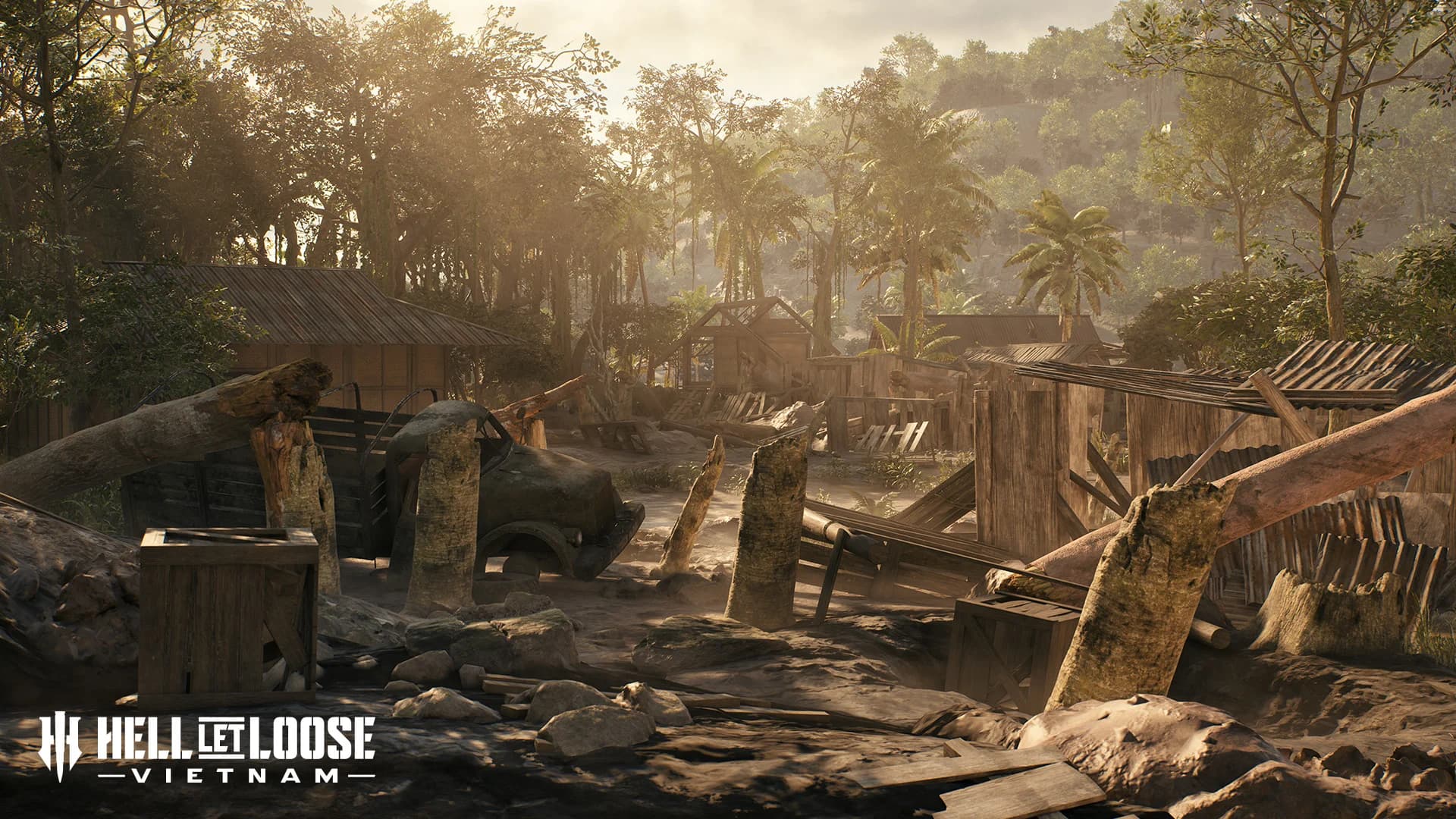 Official Hell Let Loose Vietnam village and jungle battlefield scene