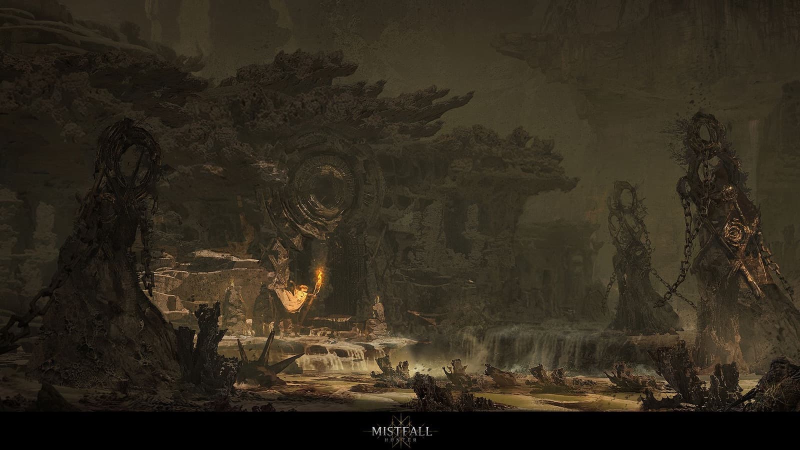 Official Mistfall Hunter volcanic environment scene