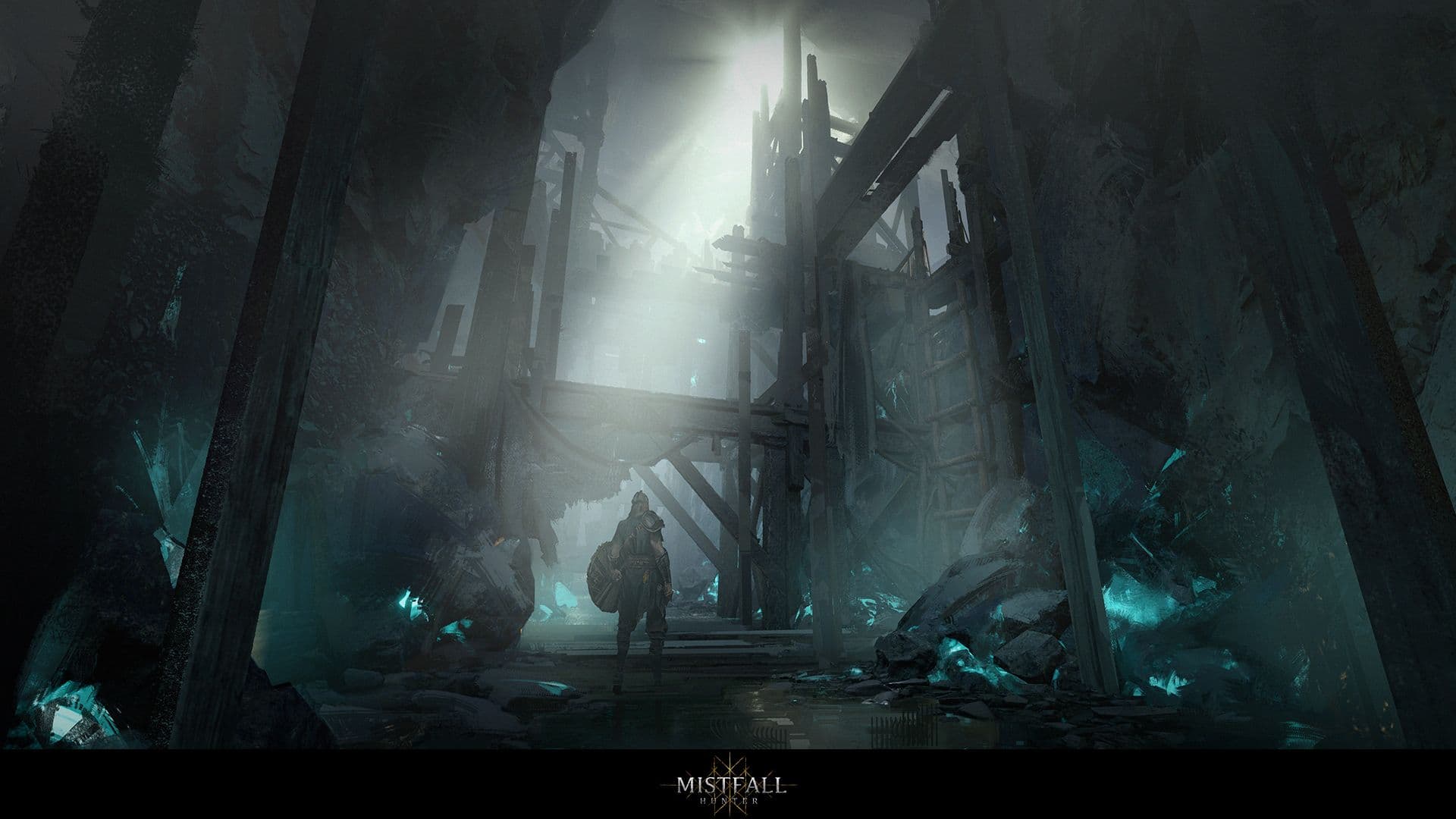 Official Mistfall Hunter world scene from the current official website gallery