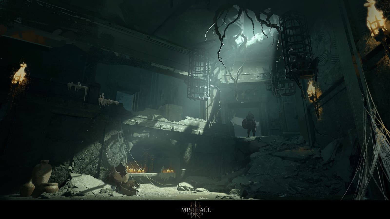 Official Mistfall Hunter interior ruins scene