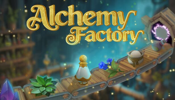 Official Alchemy Factory art showing an alchemical production line