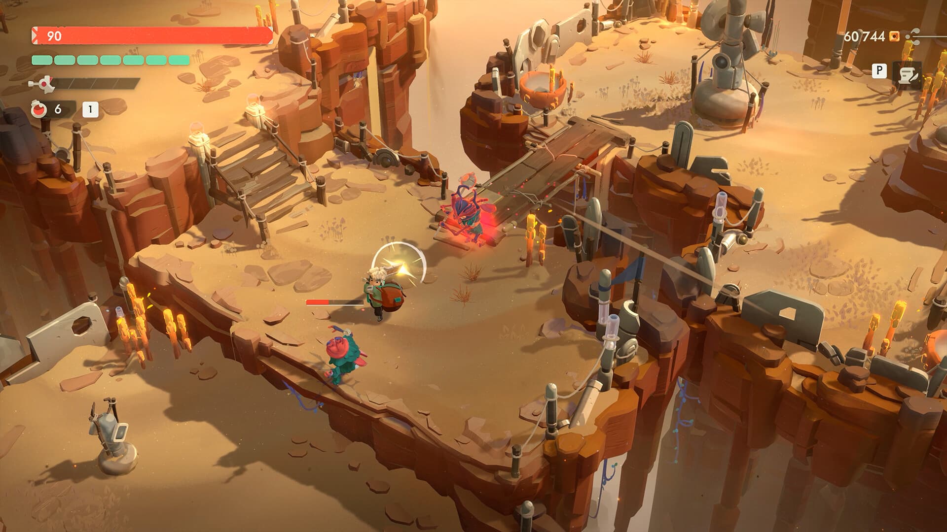 Moonlighter 2 merchant standing in a current dungeon scene